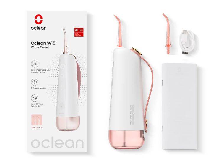 Irygator Oclean podróżny RÓŻOWY + 2 końcówki