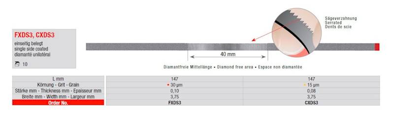 Paski ścierne metal EDENTA czer 3,75mm FXDS3 10szt