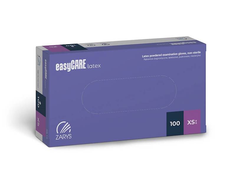 Rękawiczki EAsyCARE lateks puder XS 100szt
