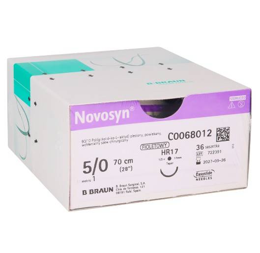 Nici NOVOSYN 4/0  5/0 DS16 - 70cm - op 36szt