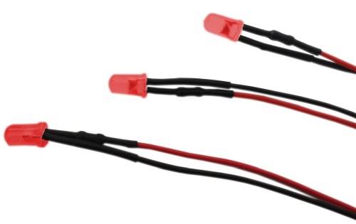 Dioda LED  5mm  Czerwona 12V z rezystorem i przew