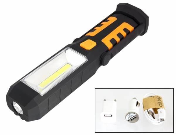 Lampa Warsztat 3W COB led z aku.+ ładow sam./sieć