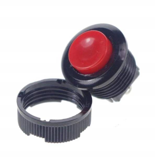 Przycisk Przykr. plast z czerw klaw 10mm zwierny