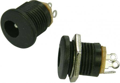 Gniazdo DC 5,5 / 2,1 do obudowy plastik 12mm wew