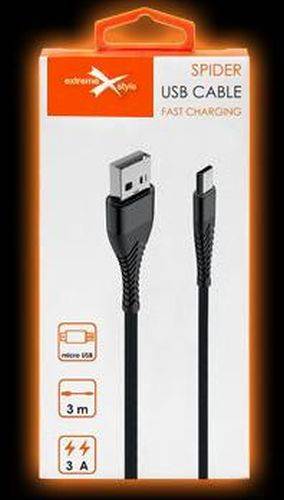 Kabel USB A   micro usb  3m ExtremeStyle 3A