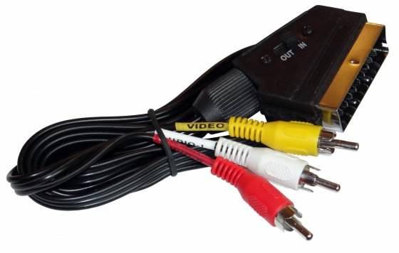 Kabel EURO 3 RCA 1,5m z przeł wej/wyj