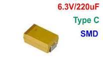 Kondensator  Tantal 220uF   6,3V typ C smd