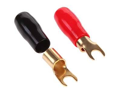 Konektor Widełki  5mm  izol. złoc. na przew. 8mm