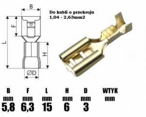 Konektor pł.  6,3    ż