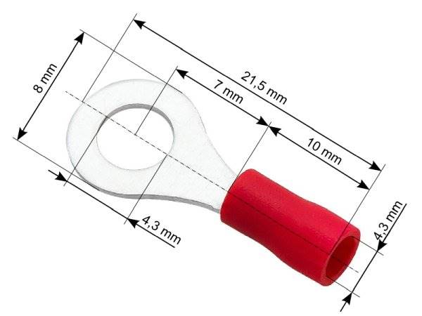 Konektor Oczko  4mm izol.
