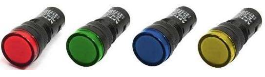Kontrolka 12V 16mm czerwona LED AC/DC