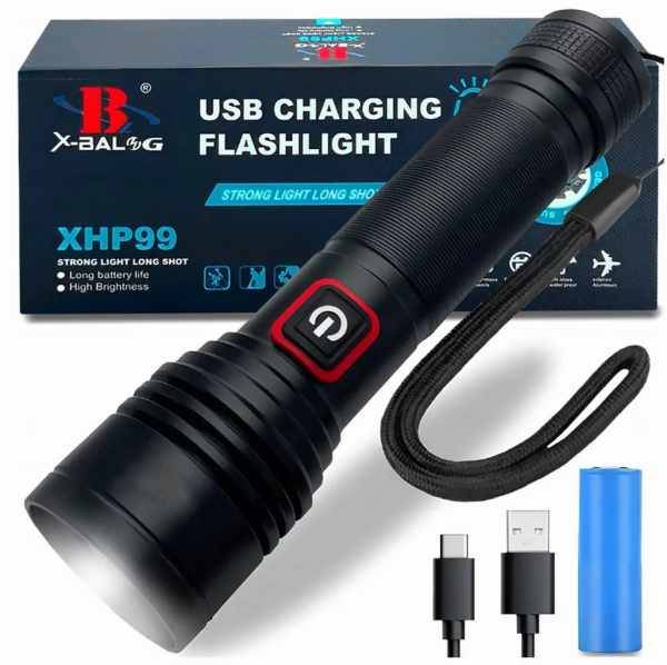 Latarka LED CREE XHP99 z aku. usb c