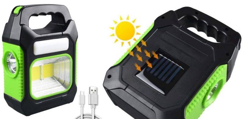 Latarka LED solarna wielofunkcyjna 5W+3W COB + 1W 