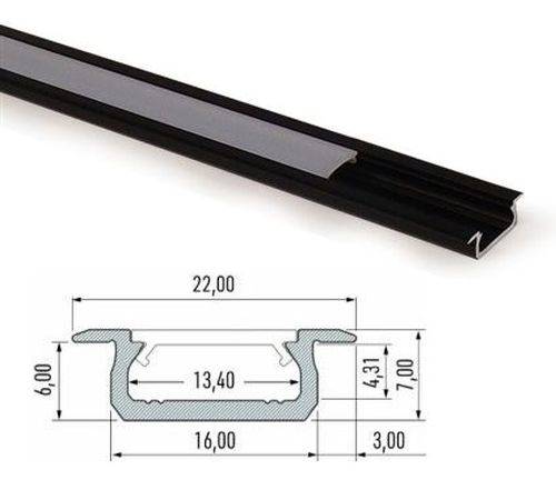 Listwa Profil LED Aluminium z kloszem 2m czarna 22