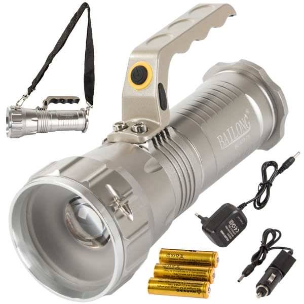 Latarka CREE 10W + 3 aku. z ład. LED Zoom