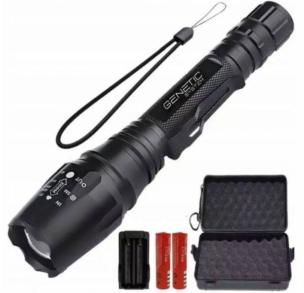 Latarka CREE 10W CREE T6 zoom 2x aku