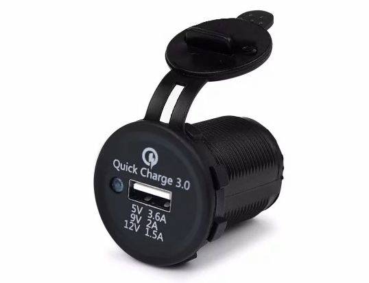 Ładowarka  USB gn. sam. 3A LED niebieska