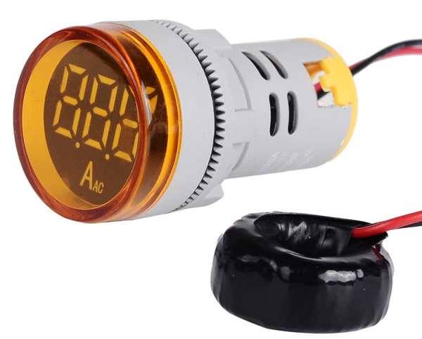 Miernik Amperomierz LED 100A 230V~ żółty