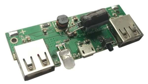 Moduł Power Bank 2xUSB 5V 2A + LED