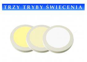 Lampa LED Plafon 230V 18W kwadrat WW+DW+CW