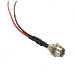 Kontrolka 12V  3mm LED metal z przew.