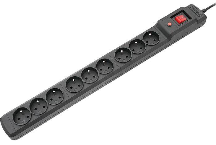 PRZEDŁUŻACZ 230V z filtrem 1,5m 9gn. z wył.