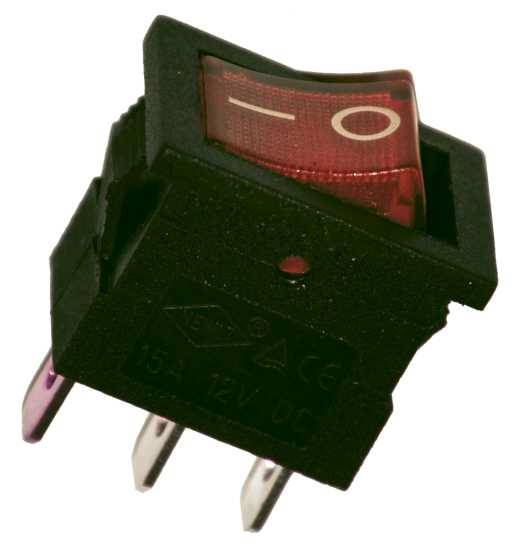 Przełącznik klawisz. podśw. 12V mały