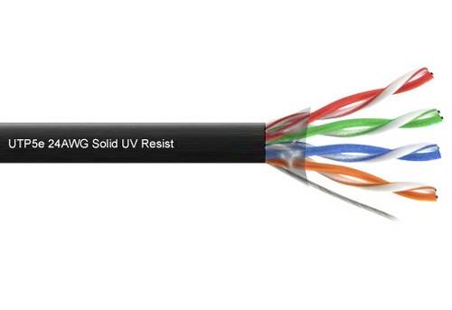 Przewód UTP kat.5e czarny UV CU Maxcable