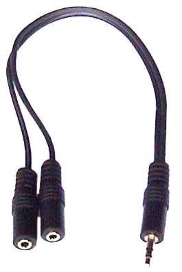 Rozgałęźnik Jack-wt 3,5 ster./2xgn 3,5 mono przew