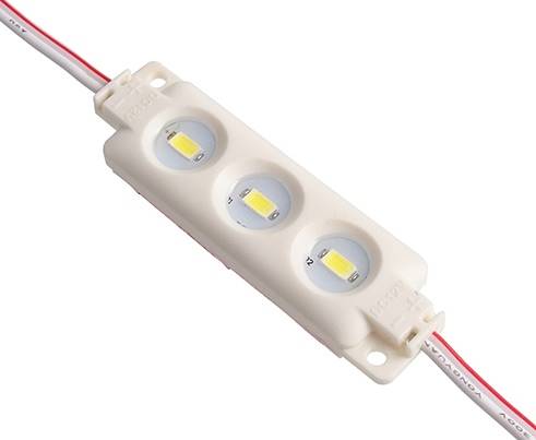 Diody LED moduł 0,30W 12V 3-LED biała zimna 3014
