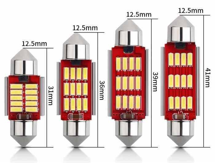 Żarówka LED  12V paluszek 31mm 12-led Canbus