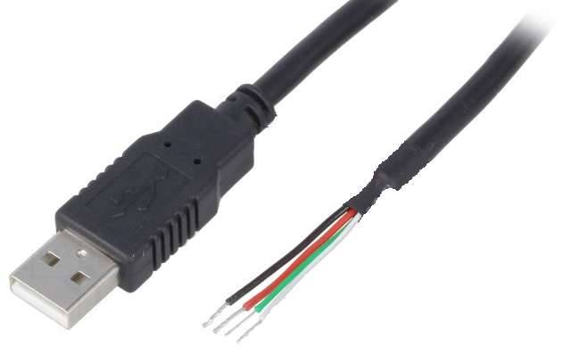 Wtyk USB A płaski z przewodem 4p