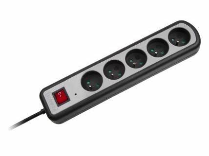 PRZEDŁUŻACZ 230V z filtrem 5m  5gn. z wył.