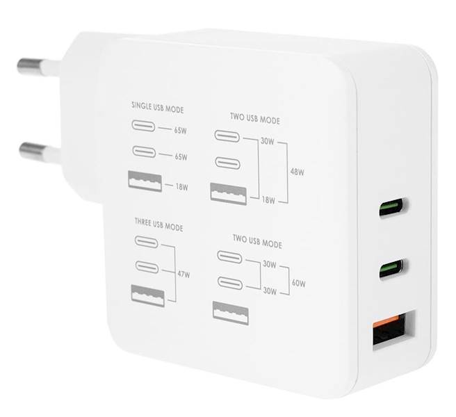 Ładowarka USB sieciowa 65W QC USB+ 2xC
