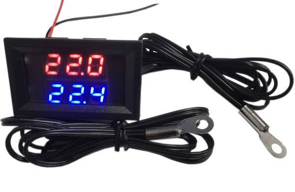 Termometr panelowy LED -40 +80st 2-czujniki