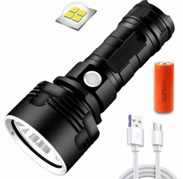 Latarka LED CREE P90 z aku. 26650 usb