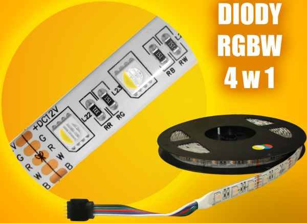 Diody LED taśma RGBW 5050 IP20 1m/30led zimny