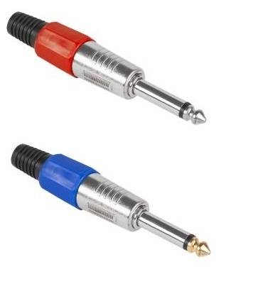 Wtyk Jack 6,3mm mono metal z plast. zac.