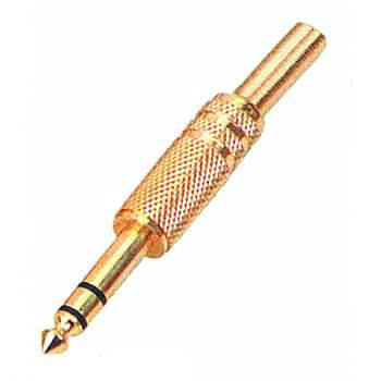 Wtyk Jack 6,3mm stereo metal  złoty