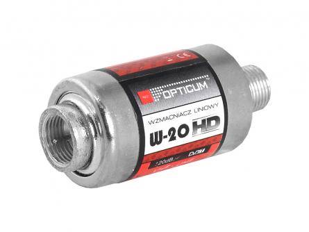 Wzmacniacz Ant. przelotowy "F" 20dB 5-12V W20
