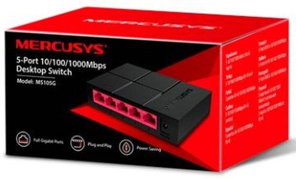 SWITCH  5*10/100/1000 Mercusys MS105G Gigabit