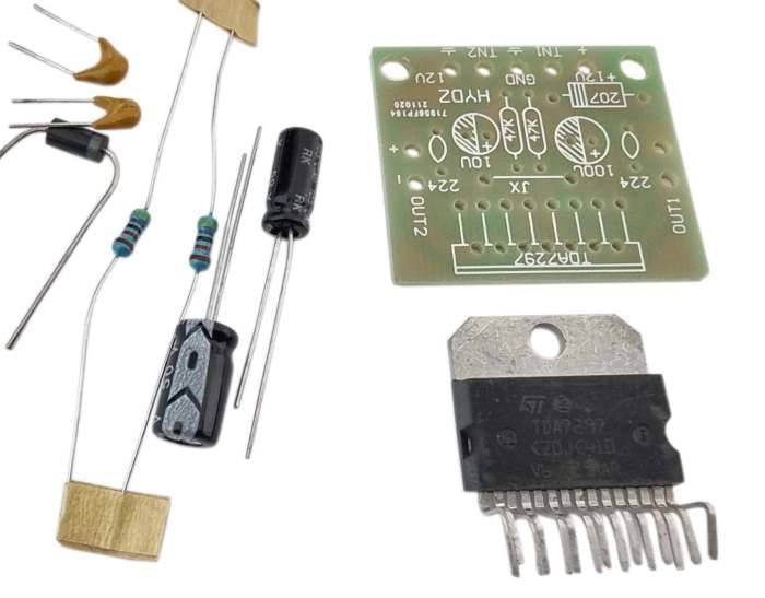 Wzmacniacz audio moduł 2x15W mini TDA7297 zestaw