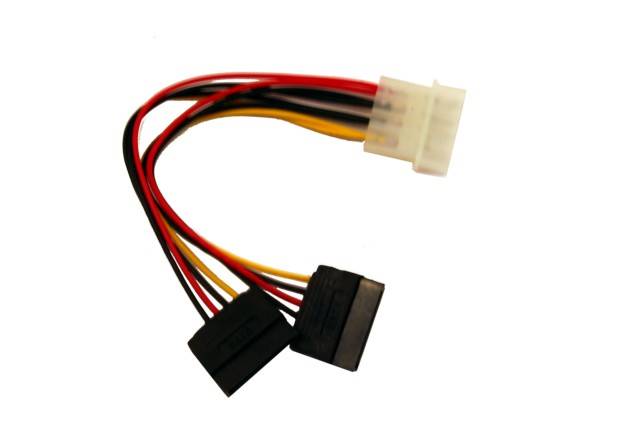 Kabel Zasil. Molex / 2x SATA 15cm