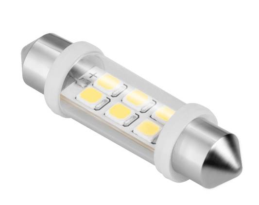 Żarówka LED  12V paluszek 42mm 6x5050