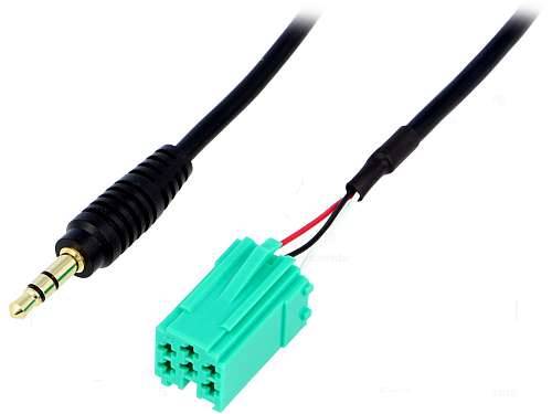 Złącze WTYK MINI ISO zielony przew Jack 3,5mm