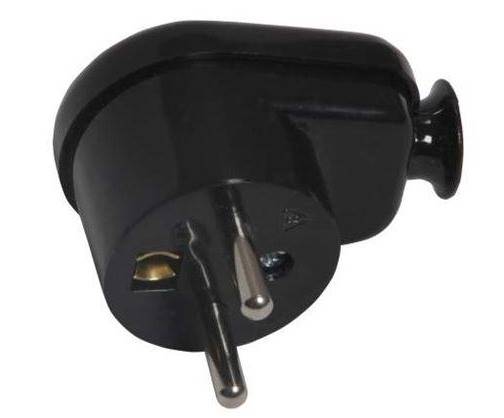 Wtyk Sieciowy 250V kątowy WT-16 czarna