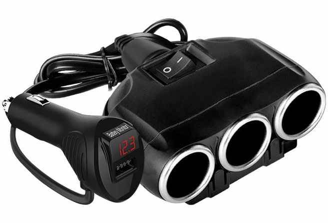 Rozgałęźnik Zapalniczki wt./3gn.+ usb 3,1A+miernik