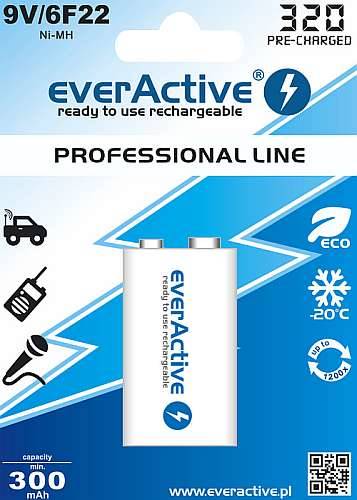 Akumulator   9V (8,4V)  6F22 280mAh everActive