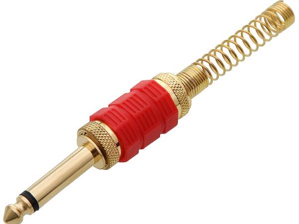 Wtyk Jack 6,3mm mono metal posłac. sprężyna
