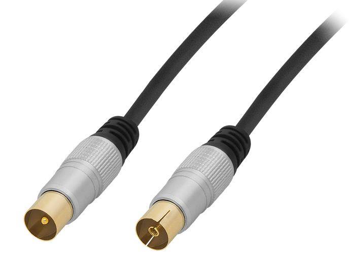 Kabel TV-Video 2m metal wtyk + gniazdo